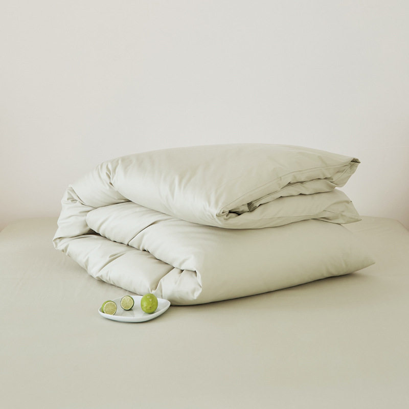 100% Cotton Four-Piece Bedding Set, Bed Bed Sheets, Quilt Cover, Fitted Bed Sheets, Pure Color Simple Single and Double Dormitory Set