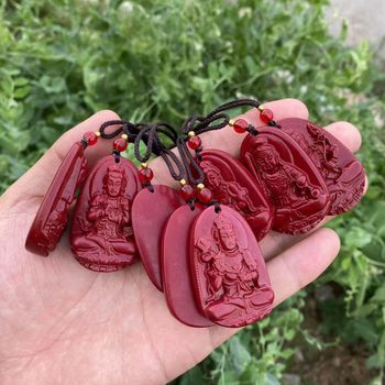 Low-Content Zodiac Animal Guardian Deity Long Cinnabar Necklace Pendant for Men and Women Wholesale