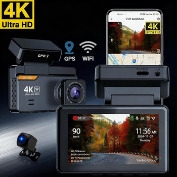 4K Front and Rear Dual Recording Supports Wifi Gps and Adas Bsd Intelligent Driving High-Definition Night Vision Driving Recorder