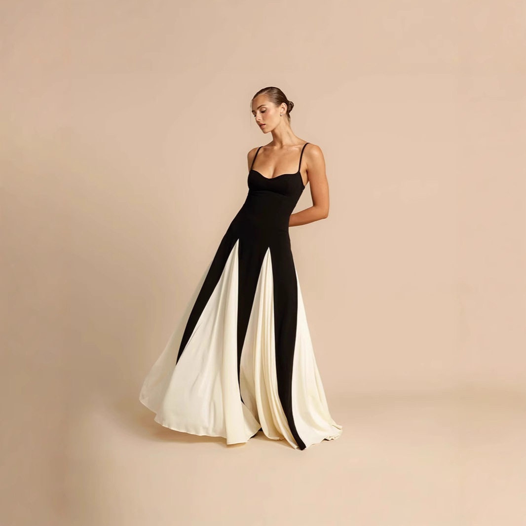 Elegant Womens Color Block Slip Dress Fashionable Slim Fit Sexy Style Perfect for Autumn Occasions Wholesale