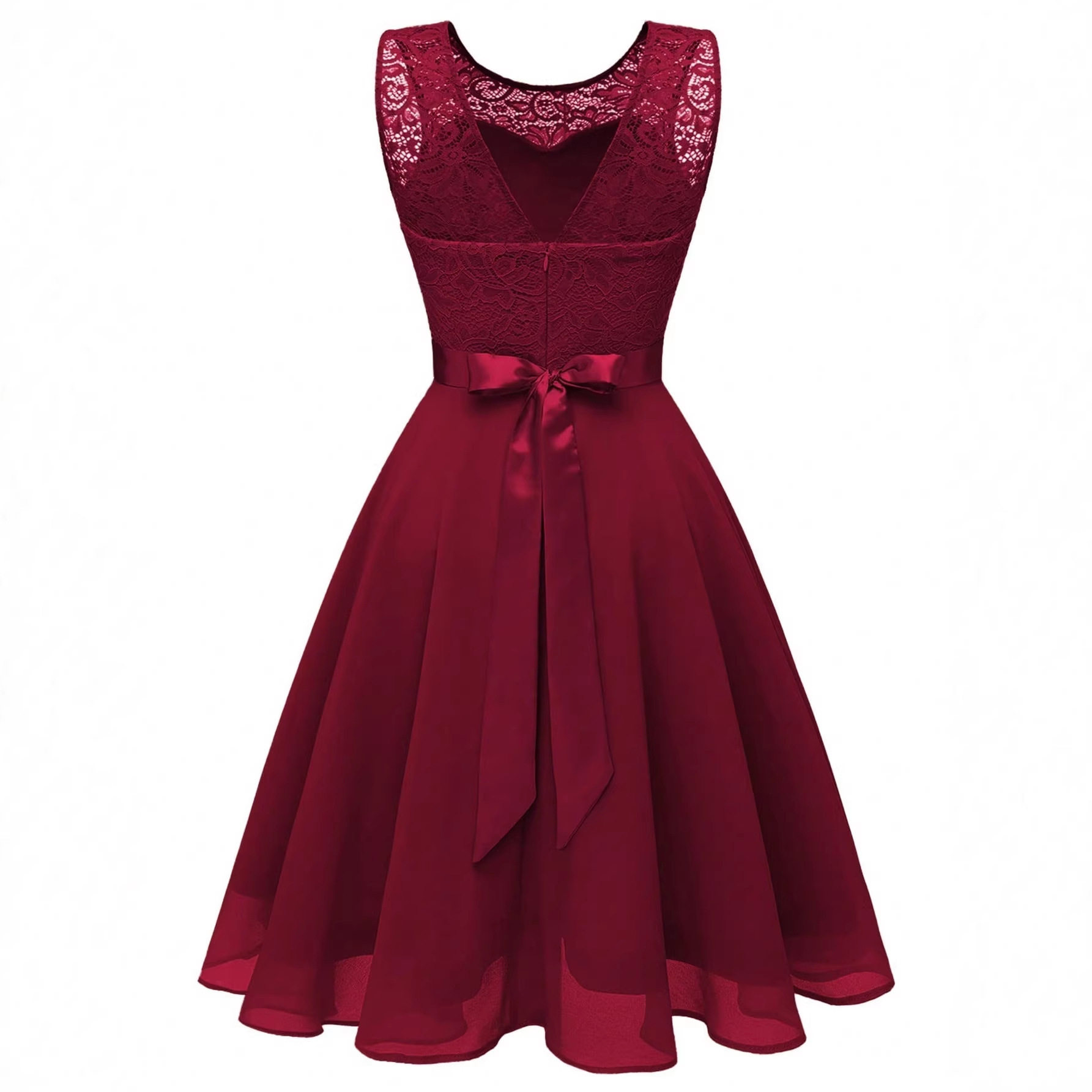 Sleeveless Lace Panel Dress Elegant Design Spring Summer Style Perfect for Parties and Special Occasions Wholesale