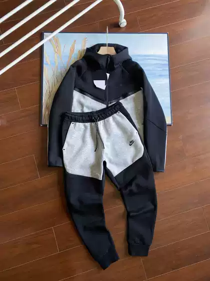 25 Autumn Overseas Popular Nk Windwalker Men's Suit Cross-Border Hook Print Stitching Casual Loose Sportswear