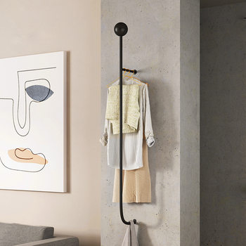 Scandinavian Iron Wall Clothes Hanger Simple Bedroom Wall Hanging Coat Rack Hotel B&B Wall Entry Multi-Function