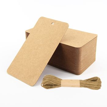 Spot wholesale 50/bag with 10m hemp rope DIY black/white/Brown label tag gift packaging decoration