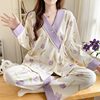 Moon clothing summer thin postpartum nursing kimono pregnant women's pajamas 5 spring and autumn days 6 pregnant women breast-feeding July 8