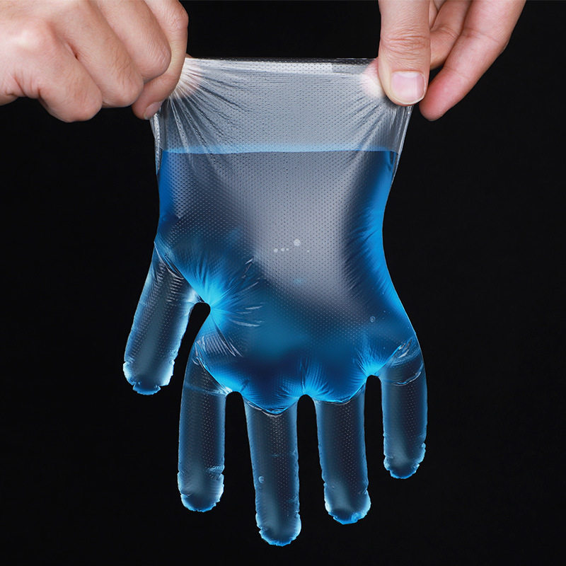 Children's thickened disposable gloves student catering food grade PE material Children's Painting plastic transparent gloves