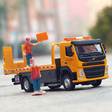 Caipo 1/50 Volvo Alloy Trailer Игрушечный дорожно-спасательный автомобиль Спасательная машина Откатывает звуковой и световой прицеп для игрушечного автомобиля