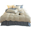 New washing and sanding four-piece set solid color washing cotton quilt cover sheet bed hat four-season bedding kit wholesale
