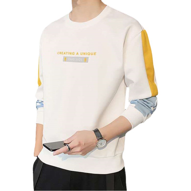 New Style Sweater Men's Spring and Autumn Men's Long-sleeved T-shirt Korean Style Student Casual Base Shirt Fashionable Youth Men's Top