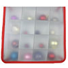 Pp Plastic Frosted Christmas Ball Storage Box Red Double Zipper Wardrobe Desktop Storage Box 64 Grids Storage Box with Lid