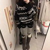 Fashion Suit for Women, Autumn and Winter New Style, Long-Sleeved Loose Jacquard Casual Sweater, Slimming Korean Style Soft Shorts Two-Piece Set