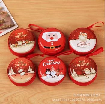Manufacturer Wholesale Christmas Coin Purse Tinplate Gift Packaging Student Coin Earphone Data Cable Organizer Box