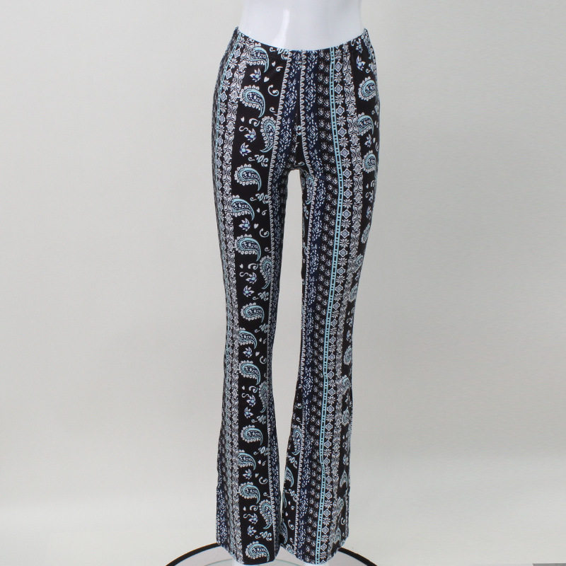 High Waisted Floral Print Flare Pants Stretchy Slim Fit Comfortable Summer Casual Wear for Vacation Wholesale