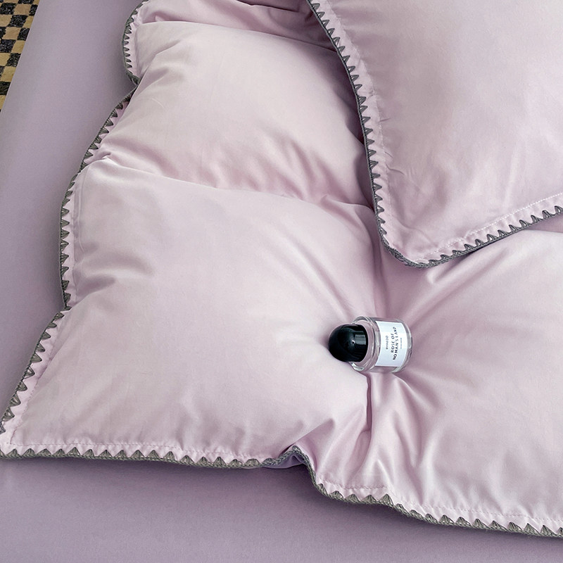 New Washed Cotton Light Luxury Simple Four-Piece Set Solid Color Shell Bed Supplies Dormitory Bed Sheets Quilt Cover Three-Piece Set Wholesale