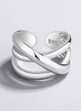 01447韩版线条编织缠绕戒指女简约时尚ins潮流设计感个性气质饰品