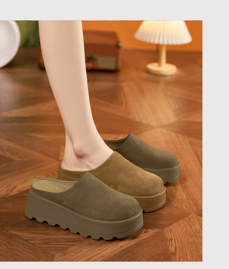 Dép sandal nữ quai chữ V đế dày phong cách Birkenstock — Lạc đà, Ka ki chi tiết 11