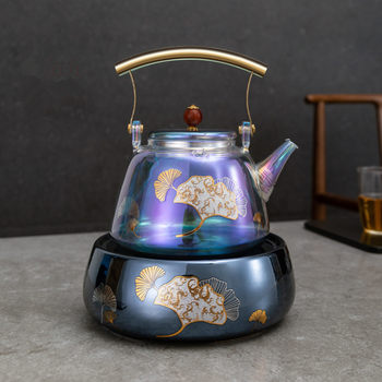 High borosilicate glass tea maker shellfish color burning bright color pot electric pottery stove cooking teapot kettle small teapot