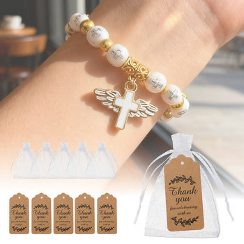 Cross-Border Hot-Selling Bracelet Angel Cross Elastic Rope Men's and Women's Bracelet Temu Xiyin Popular Hand Jewelry Wholesale