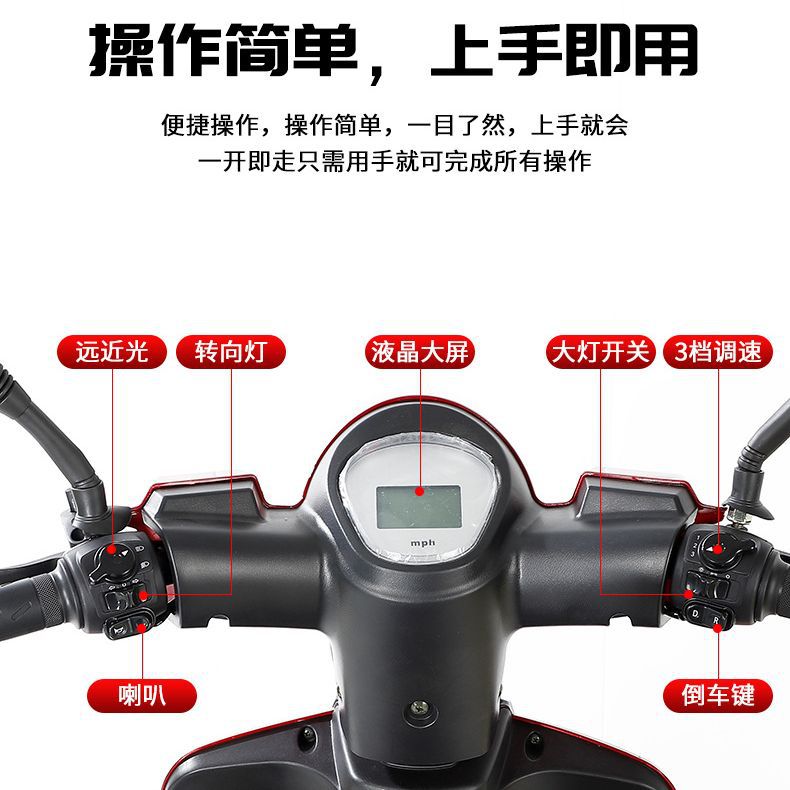 Electric Four-Wheel Vehicle for the Elderly, Battery Vehicle, Leisure and Comfortable Scooter, Cross-Border European and American Overseas Warehouse Manufacturers Wholesale