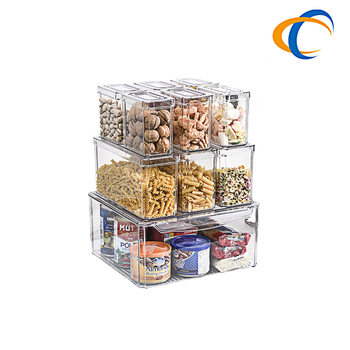 New refrigerator storage box 10 piece set of vegetables and fruits drain fresh-keeping box coarse cereals food transparent refrigerator storage box