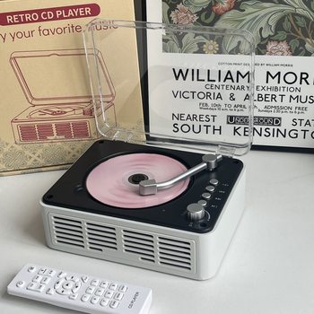 Cross-Border Wholesale Retro Wooden Home Cd Player Album Bluetooth U Disk Cd Fm Multi-Function Player