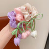 Trendy Children's Tulip Scrunchie 2025 New Sweet and Cute Hair Tie Bun Hair Accessory for Girls