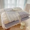 Popular Cloud-Like Kapok Wrinkled Yarn Double-Layer Yarn Lace Four-Piece Set Small Fresh Floral Machine Washable Bed Bed Sheets Quilt Cover