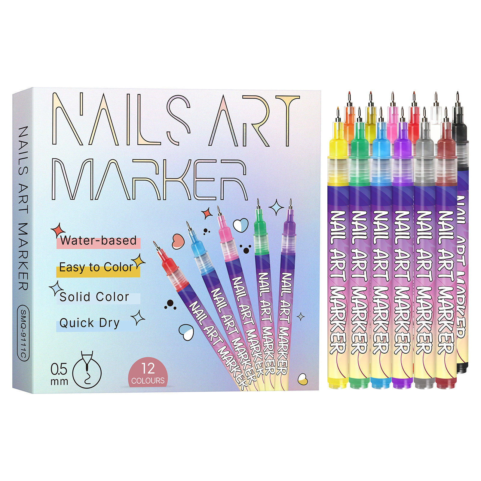 DIY Nail Art Painting Pen, Easy to Use and Convenient for Multiple Occasions, DIY Painting, Multi-Color Nail Art Nail Hook Line Drawing Pen