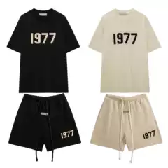 Cross-Border In-Stock 1977 Short-Sleeve T-Shirt, Loose Fit, High Street Fashion Brand Fear of God Essentials Couple's Style