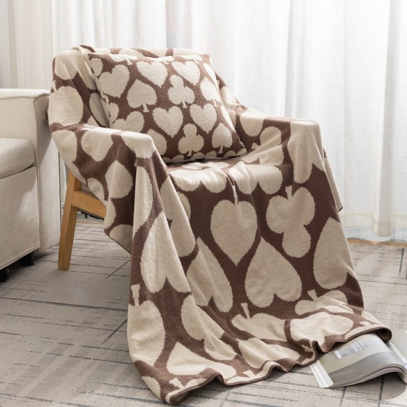 European Style Blanket Office Nap Blanket Thickeneded Air Conditioning Blanket European and American Blanket Aviation Line Blanket Winter Thick Knitted Blanket