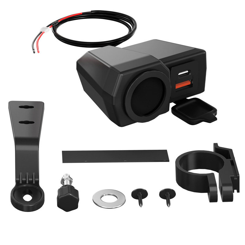 One-To-Three Motorcycle Charger Voltage Temperature Digital Display Dual USB Mobile Phone Charger Pd Car Charger Wholesale