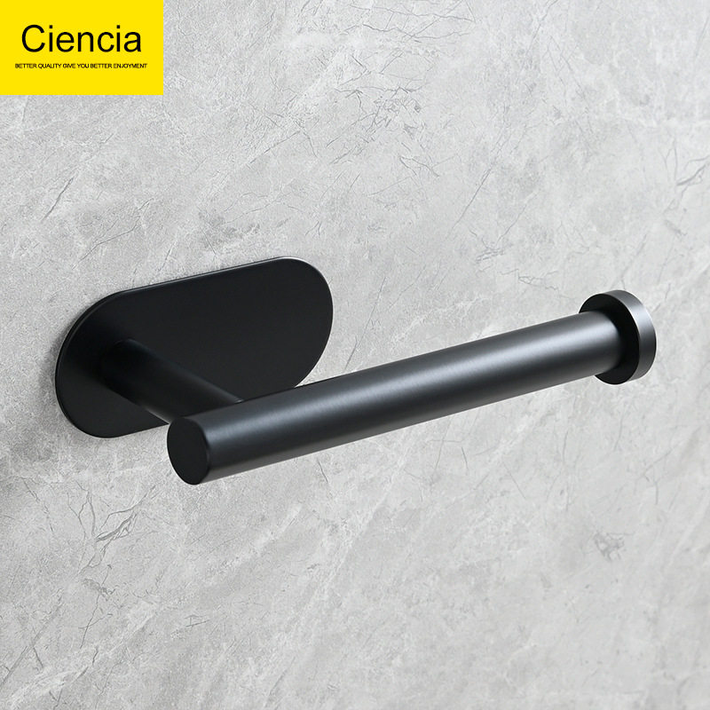 Stainless steel punch-free tissue holder toilet paper holder toilet paper holder wall-mounted bathroom bathroom pendant