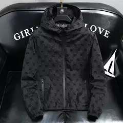 European Station Light Luxury Men's Fat Men's Spring Coat Men's Casual Men's Jacket Hooded Loose Large Version Top Trendy