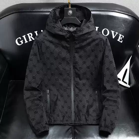 European Station Light Luxury Men's Fat Men's Spring Coat Men's Casual Men's Jacket Hooded Loose Large Version Top Trendy