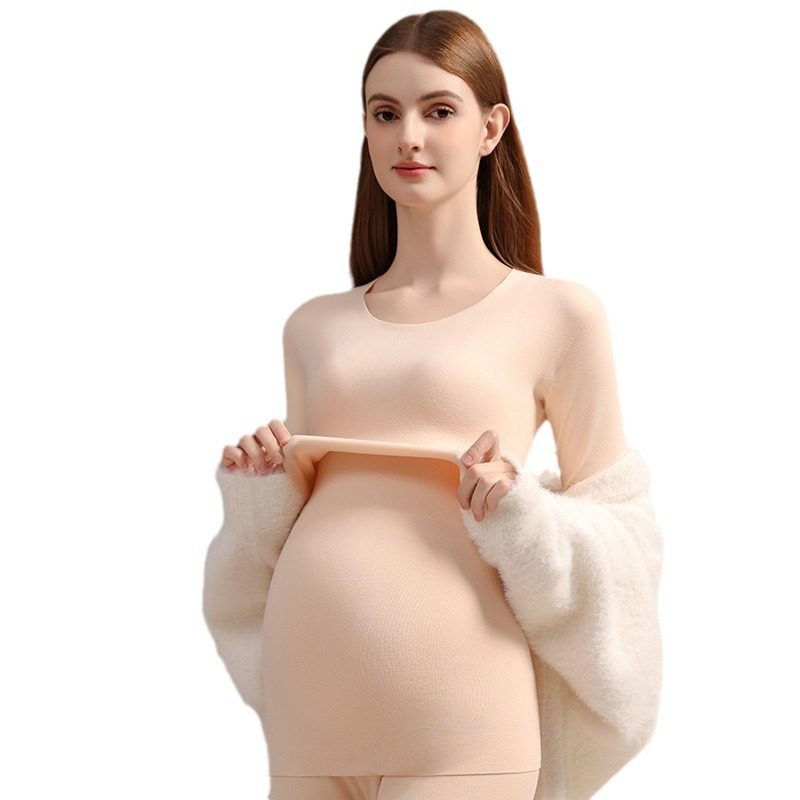 Warm Autumn Clothes for Pregnant Women fleece-lined Postpartum Breastfeeding Clothes De Velvet Breastfeeding Moon Clothes Top Long Sleeve 3211