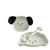 Ins Cute Cartoon Puppy Shape Ceramic Plate Spoon Children's Tableware suit Breakfast Dessert Fruit Plate Plate