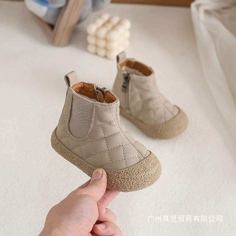 Baby Girl's Shoes, Autumn and Winter Velvet Short Boots, Baby Kidsren's Boots, Soft-Soled Toddler Shoes, One-Year-Old Kidsren's Shoes, Boys' Cotton Boots