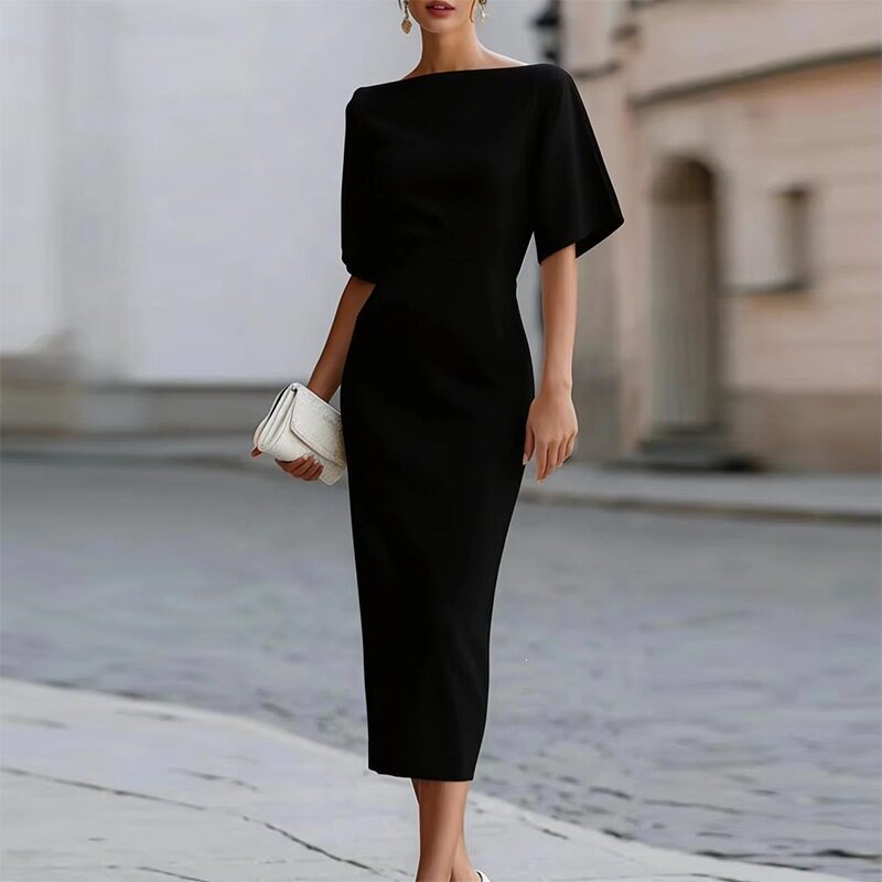 Summer Womens Dress Elegant Solid Color Slim Fit Bodycon Style Perfect for Parties and Events Wholesale Available