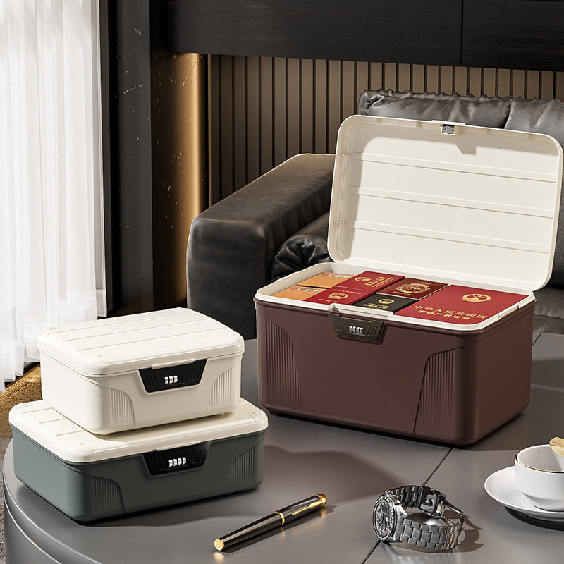Password Storage Box, Valuables Plastic Storage Box, Privacy Document Storage Box with Lock, Car Home Storage Box