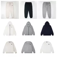 Prad High Version Pujia 25 New Triangle Logo Hooded Zipper Sweatshirt Men and Women Love Style