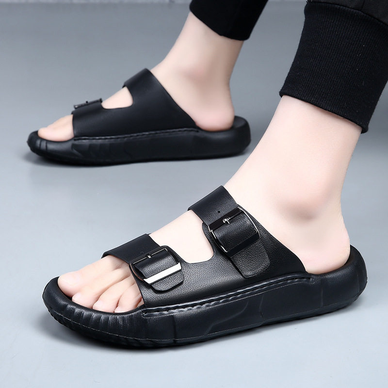 Men's first-layer cowhide slippers