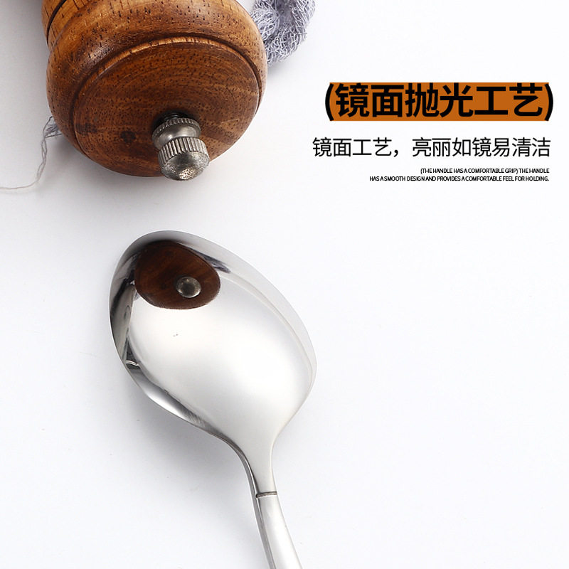 Square Handle Stainless Steel Tableware Knife, Fork and Spoon Hotel Restaurant Fork Spoon Western Tableware Set 304 Stainless Steel Tableware