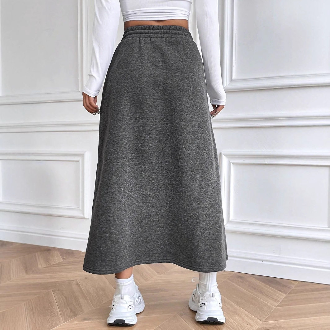 Casual Midi Skirt Elastic Waist Versatile Design Autumn Winter Style Wholesale Availability bulk order