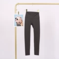 Graphite gray cropped trousers with calf logo