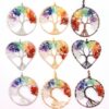 Amazon Natural Crystal Gravel Winding Colorful Life Tree Pendant Necklace Natural Stone Fortune Tree Dream Pendant