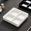 Melamine Hot Pot Four-Compartment Side Dish Plate Snack Platter Plastic Compartment Bar Dried Fruit Plate Ktv Fruit Plate Snack Dish