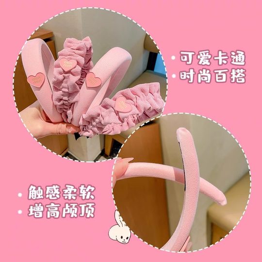 2024 new children's headband pink head grottoes headband hairpin girl's high-grade Western style little girl's hair bundle headdress