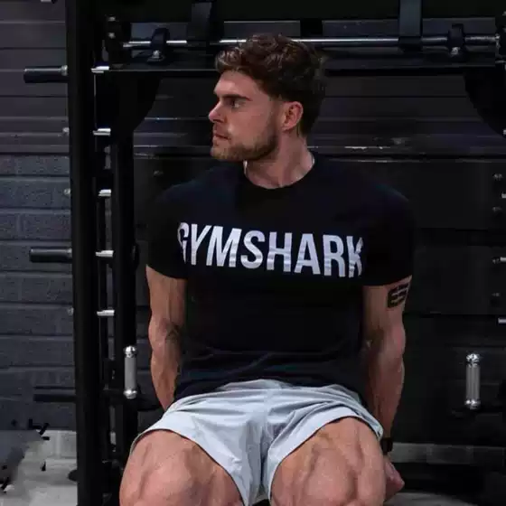 Impact Lettered Short-Sleeved Elastic Slim-Fit Curved Hem Sports Training T-Shirt for Men Fitness Strength