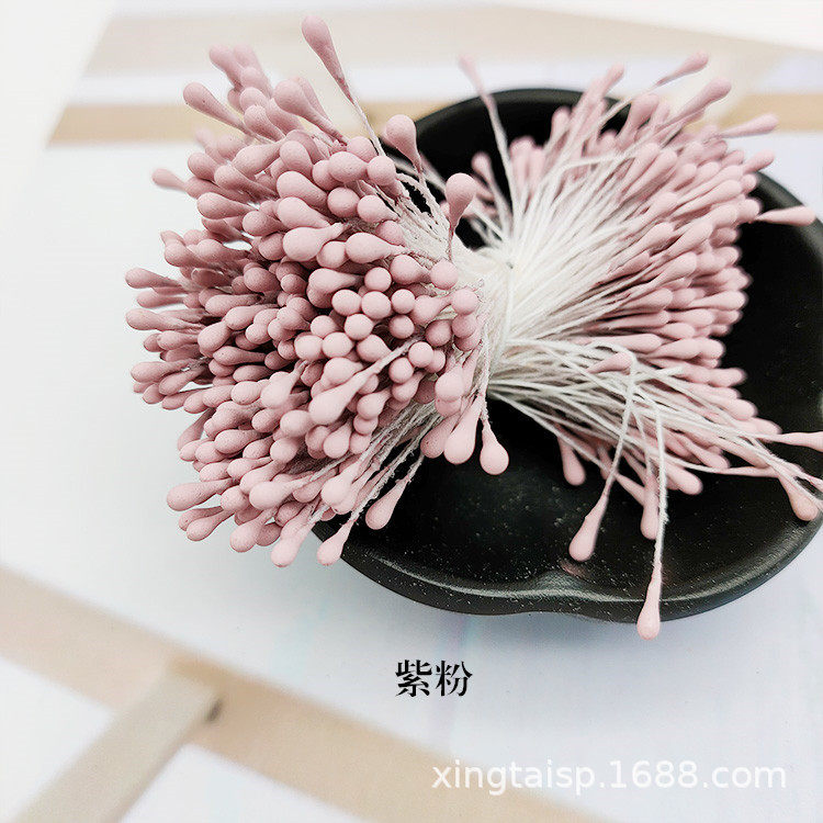 批发韩版手工DIY头饰发饰高仿真花蕊材料2mm哑光圆火柴头花心花蕊