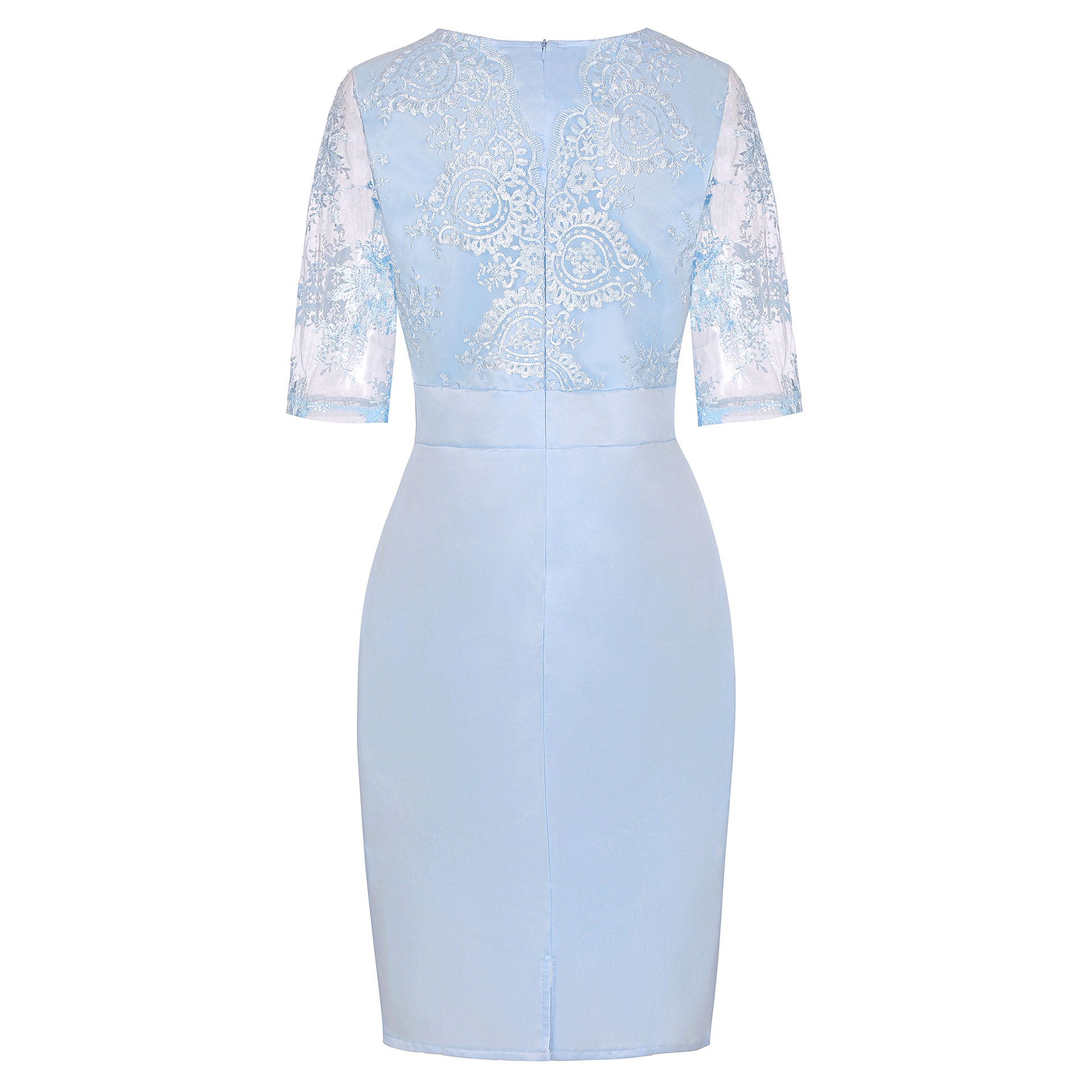 Plus Size Womens Dress Lace Panel Short Sleeve Two Piece Look Elegant Occasion Wear Wholesale Available